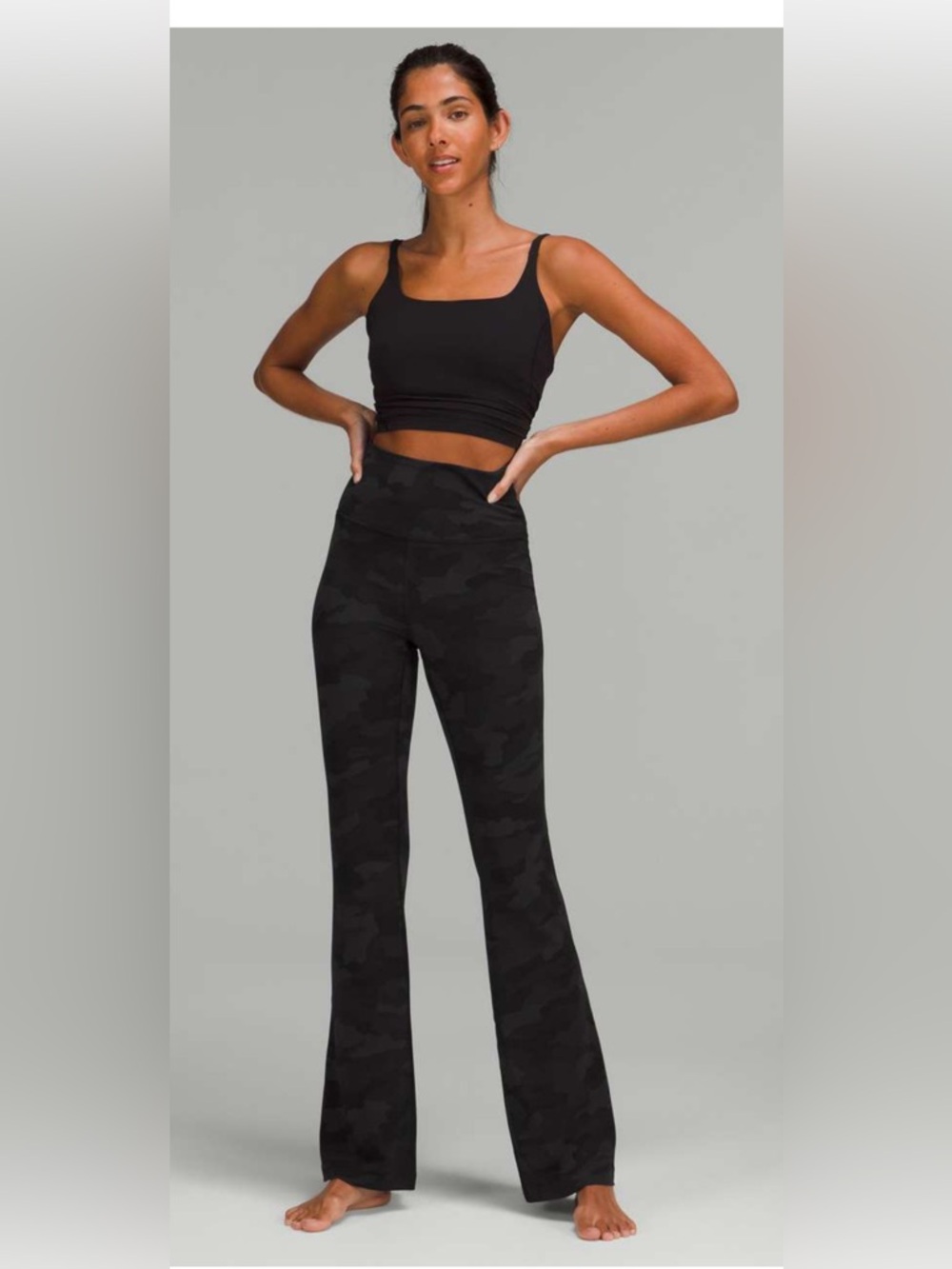 lululemon Groove Super -High- Rise Flared Pant Nulu Sz 2 Camo Leggings